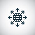 Globe arrows icon for web and Royalty Free Stock Photo