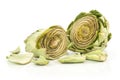 Fresh raw Artichoke flower isolated on white Royalty Free Stock Photo