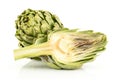 Fresh raw Artichoke flower isolated on white Royalty Free Stock Photo