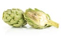 Fresh raw Artichoke flower isolated on white Royalty Free Stock Photo