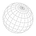 Globe or atlas a schematic representation of a planet with meridians and parallels from abstract futuristic polygonal black lines