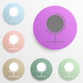 Globe badge color set. Simple glyph, flat vector of web icons for ui and ux, website or mobile application Royalty Free Stock Photo