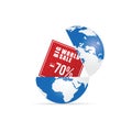 Globe with big world sale illustration