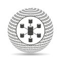 Globe binary concept data center server Royalty Free Stock Photo