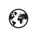 Globe - black icon on white background vector illustration for website, mobile application, presentation, infographic. Earth