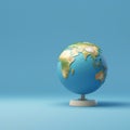 Globe on blue background 3D rendering for a striking visual