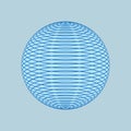 Globe of blue lines isolated. 3d Line ball. Network wireframe sphere. Vector shape illustration.