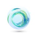 Globe blue spiral abstract waves icon Royalty Free Stock Photo