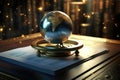 Globe on the book. Education concept. 3D illustration, Intellectual Property Copyright for copyrighted material, AI Generated Royalty Free Stock Photo