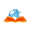 Globe book logo icon.