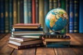 Globe and books on a wooden table. Education concept. Back to school Royalty Free Stock Photo