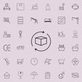 Globe and box arrow icon. logistics icons universal set for web and mobile Royalty Free Stock Photo