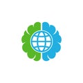 Globe Brain Logo Icon Design Royalty Free Stock Photo