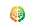 Globe Brain Logo Icon Design Royalty Free Stock Photo