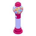 Globe bubblegum machine icon isometric vector. Decoration slot