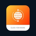 Globe, Business, Connect, Connection, Global, Internet, World Mobile App Button. Android and IOS Glyph Version Royalty Free Stock Photo