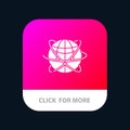 Globe, Business, Data, Global, Internet, Resources, World Mobile App Button. Android and IOS Glyph Version Royalty Free Stock Photo