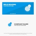 Globe, Business, Global, Office, Point, World SOlid Icon Website Banner and Business Logo Template
