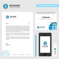 Globe Business Letterhead, Calendar 2019 and Mobile app design vector template Royalty Free Stock Photo