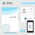 Globe Business Logo, File Cover Visiting Card and Mobile App Design. Vector Illustration Royalty Free Stock Photo