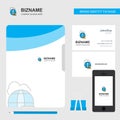 Globe Business Logo, File Cover Visiting Card and Mobile App Design. Vector Illustration Royalty Free Stock Photo