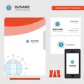 Globe Business Logo, File Cover Visiting Card and Mobile App Design. Vector Illustration Royalty Free Stock Photo