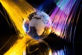 Glass Globe against Fiber Optic Background Royalty Free Stock Photo