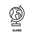 Globe card icon or logo in modern line style.