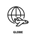 Globe card icon or logo in modern line style.