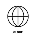 Globe card icon or logo in modern line style.