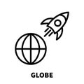 Globe card icon or logo in modern line style.