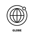 Globe card icon or logo in modern line style.