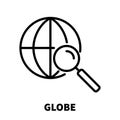 Globe card icon or logo in modern line style.