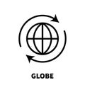 Globe card icon or logo in modern line style.