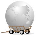 The globe in cart Royalty Free Stock Photo