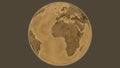 Globe centered on Burkina Faso. Sepia elevation map Royalty Free Stock Photo