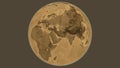 Globe centered on Iran. Sepia elevation map Royalty Free Stock Photo