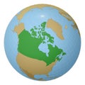 Globe centered to Canada.