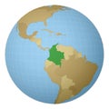 Globe centered to Colombia.