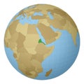 Globe centered to Eritrea.