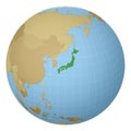 Globe centered to Japan.