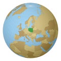 Globe centered to Poland.