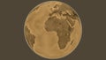 Globe centered on Togo. Sepia elevation map Royalty Free Stock Photo