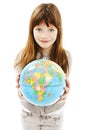 Globe on child hands Royalty Free Stock Photo