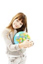 Globe on child hands Royalty Free Stock Photo