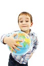 Globe on child hands Royalty Free Stock Photo