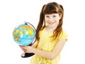 Globe on child hands Royalty Free Stock Photo