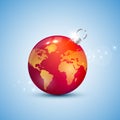 Globe christmas ball Royalty Free Stock Photo
