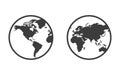 Globe circle world map icons, illustraion