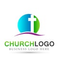 Globe city Church logo sun logo design icon Classical, ancient. on white background